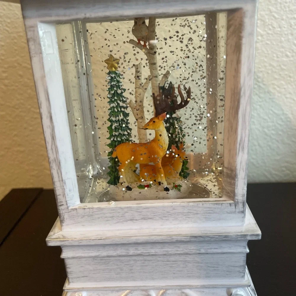 Confetti Lites Deer Owl Tree Lighted Shimmer Swirling Glitter Winter Christmas